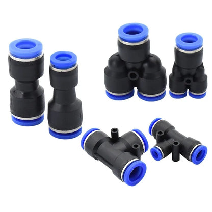 5 Piezas de Conector Rápido Pneumático para Tubos de Aire - Acoplamientos de Agua Push-In para Mangueras de 4mm a 16mm (PU, PY, PK, PM, PZA)