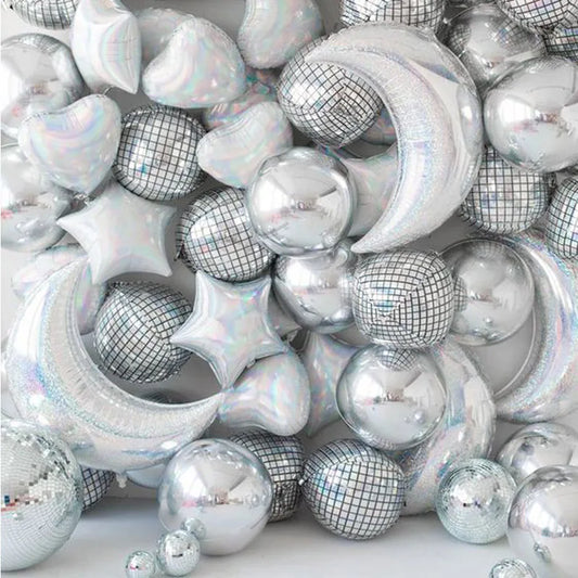 Globos de Papel Metalizado en Forma de Disco Ball - Decoración para Fiestas, Bodas y Eventos