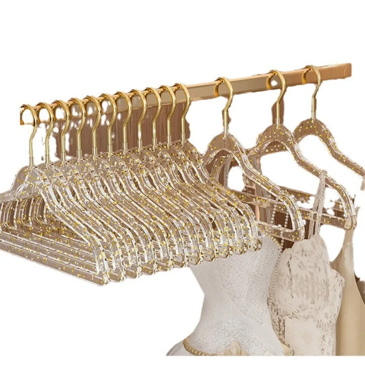 Percha Acrílica Antideslizante para Ropa - Organizador de Armario, Estante para Pantalones y Abrigos, Ahorra Espacio