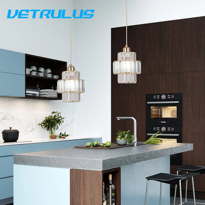 Lámpara Colgante Moderna de Cristal K9 - Candelabro LED para Techo, Estilo Nórdico, Decoración para Sala, Comedor, Isla de Cocina y Balcón
