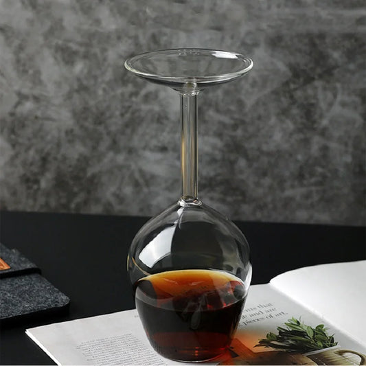 Copa de Vino Invertida 13.5oz | Regalo Único para Cócteles, Licores y Decoración de Bar en Casa