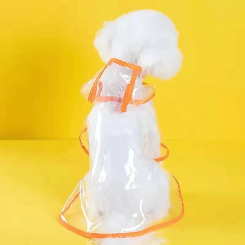 Chubasquero transparente con capucha para mascotas, chaqueta impermeable de PVC suave para perros pequeños, Poncho de lluvia para cachorros