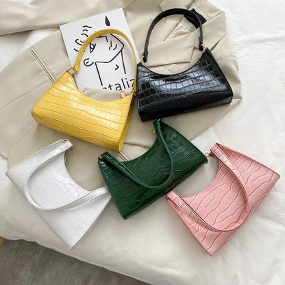Bolso de Mano Exquisito para Mujer, Bolsa Retro de PU, Casual y Elegante, Bandolera con Cadena, Bolsa de Hombro
