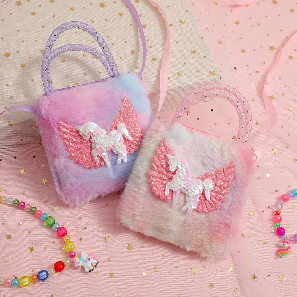 Mini Bolsas de Unicornio para Niñas de 2-5 Años – Bolso Infantil con Alas de Caballo Mágico, Ideal como Regalo