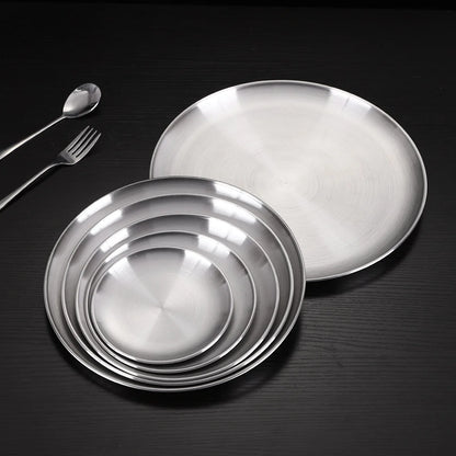 Bandeja de Acero Inoxidable para Picnic y Camping – Resistente, Fácil de Limpiar y Apta para Cocina, Frutas y Snacks