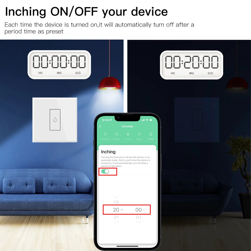 Interruptor Inteligente de Calentador de Agua Tuya 20A EU | Control Remoto App, Protección de Sobrecarga, Monitoreo de Energía, Compatible con Alexa
