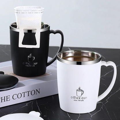 Taza Térmica de Acero Inoxidable 350ml con Asa - Taza de Café con Aislamiento al Vacío y Tapa Hermética