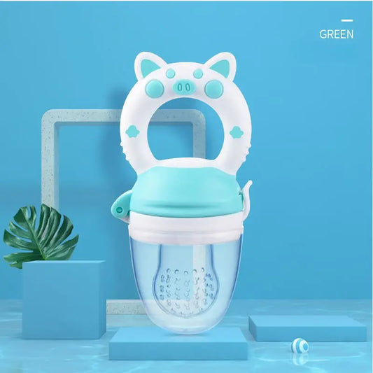 Cuchara de alimentación para alimentos de bebé, taza extractora de jugo, chupete, molares, biberón de silicona, goma de mascar, fruta, verdura, mordedura, Auxiliar de comer