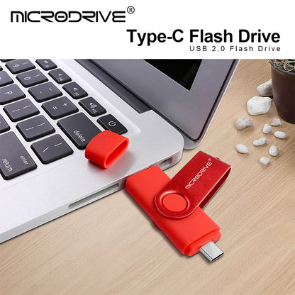 Metal OTG 2 en 1 Pen Drive USB Tipo C | 128GB, 64GB, 32GB, 16GB | Memoria USB Flash con Conector Micro-USB | Alta Velocidad y Durabilidad | Memoria Portátil