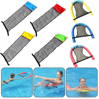 Colchoneta Flotante para Piscina - Hamaca de Agua Inflable con Cubierta de Red y Anillo de Natación