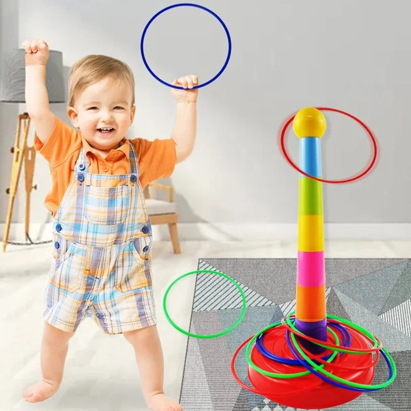 Juego de Lanzamiento de Anillos y Apilamiento de Copas para Niños - Juego Interactivo de Padres e Hijos al Aire Libre