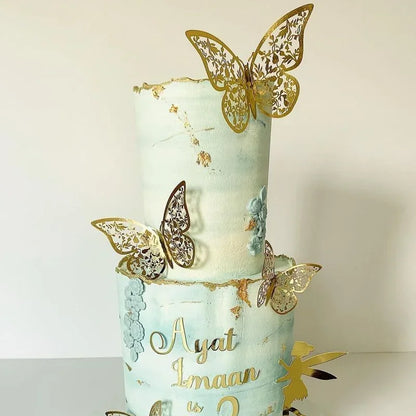12 Piezas de Decoración para Pastel en Forma de Mariposas  - Toppers para Pastel de Cumpleaños, Bodas y Baby Showers