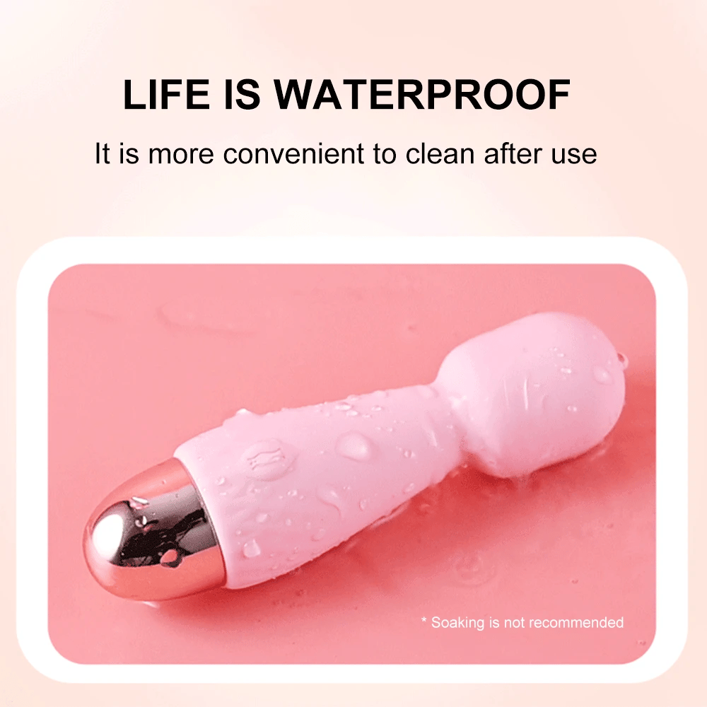Mini Vibrador de 10 Modos con Vibración Fuerte, Masajeador Clitorial y G-Spot, Cargador USB, Juguete Sexual para Mujeres