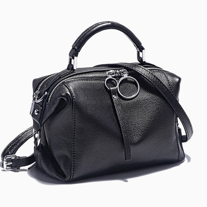 Bolso de Hombro Zency | Piel Genuina 100% | Diseño Elegante Blanco y Negro
