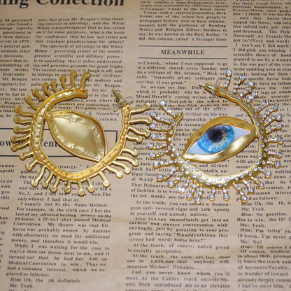 Pendientes Colgantes de Ojos Grandes de Resina Vintage | Joyería Barroca para Mujer | Accesorios de Moda Exagerados