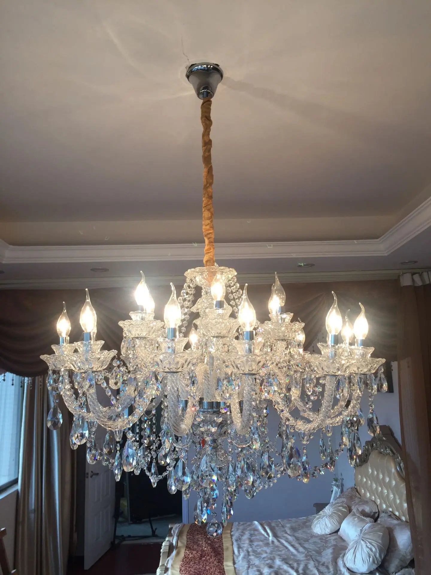 Lámparas de Araña de Cristal K9 para Decoración del Hogar, Accesorio de Iluminación de Lujo, Moderno, AC110V/220V, para Sala de Estar, Nuevo