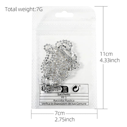 Cadena de Cristal de Lujo para Manicura Francesa - 100/50 cm de Largo, Dijes Brillantes, 1,5/2 mm