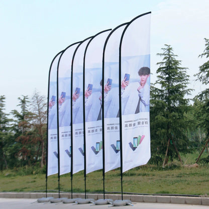 Bandera publicitaria de pluma personalizada con impresión gráfica para promoción, inauguración, eventos al aire libre y decoración publicitaria