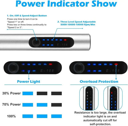 Kit de Herramientas Rotativas Inalámbricas USB para Trabajos en Madera, Grabado y DIY en Joyería, Metal y Vidrio - Taladro Inalámbrico Mini