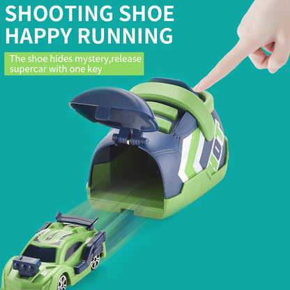 Coche de Catapulta Creativo con Ejección - Juguete Competitivo para Niños - Racing Inercial con Zapato Lanzador