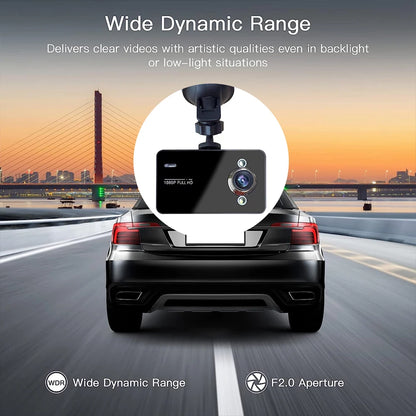Cámara de Auto Full HD 1080P - Grabación en Bucle y Detección de Movimiento