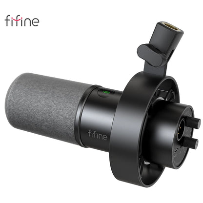Micrófono Dinámico USB/XLR FIFINE K688 con Soporte Antivibración, Mute Táctil, Conector para Auriculares y Control de Volumen | Ideal para Grabación en PC o Tarjeta de Sonido