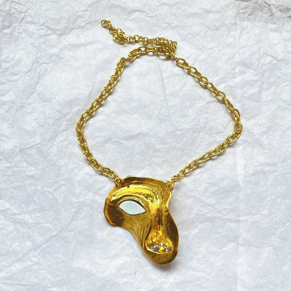 Collar Vintage Barroco para Mujer | Joyería de Moda con Cadena Larga Exagerada | Accesorio Estilo Clásico