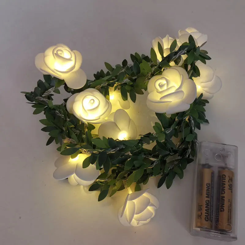 Cadena de Luces LED de Rosas Blancas 1.5/3M - Decoración de Mesa para Bodas y Eventos