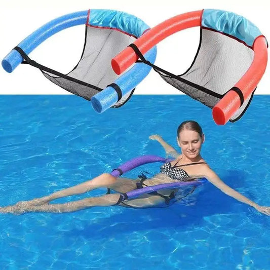 Colchoneta Flotante para Piscina - Hamaca de Agua Inflable con Cubierta de Red y Anillo de Natación