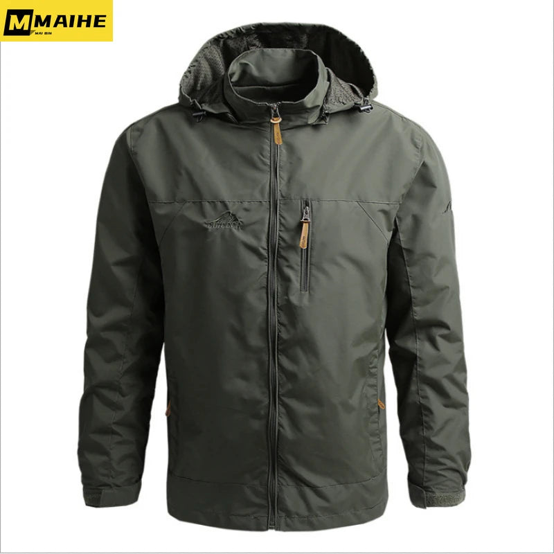 Chaqueta de Caza Táctica Militar para Hombre - Gorpcore Cortavientos Impermeable con Bolsillos para Otoño