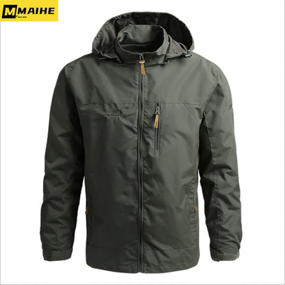 Chaqueta de Caza Táctica Militar para Hombre - Gorpcore Cortavientos Impermeable con Bolsillos para Otoño