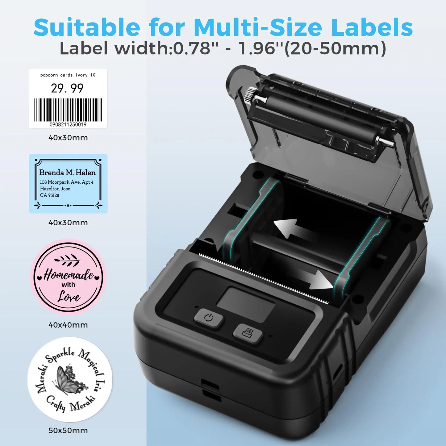 Impresora de Etiquetas Phomemo M120 Portátil | Mini Impresora Térmica Autoadhesiva Bluetooth para Stickers y Precios
