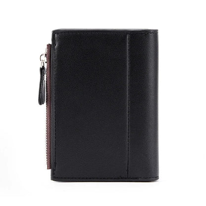 Billetera Corto para Hombre en Cuero PU, Monedero Masculino con Cremallera, Porta Tarjetas de Crédito, Cartera de Hombre
