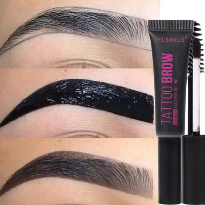 Crema de Tinte para Cejas Semipermanente Waterproof, Gel para Tatuaje de Cejas de 3 Días de Larga Duración, Desprendible, Maquillaje Cosmético