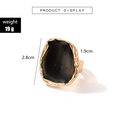 Pendientes Vintage de moda, anillos esmaltados, Punk, clásicos, goteo de aceite negro, imitación de Piedras Negras, juego de joyas de lujo