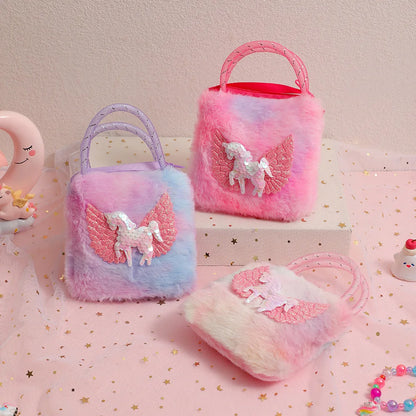 Mini Bolsas de Unicornio para Niñas de 2-5 Años – Bolso Infantil con Alas de Caballo Mágico, Ideal como Regalo