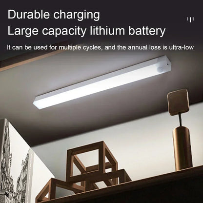 Lámpara LED de Barra Recargable por USB con Sensor de Movimiento, Luz Nocturna Portátil para Cocina, Armario y Pasillo