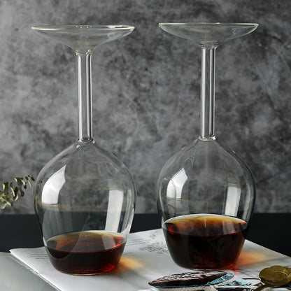 Copa de Vino Invertida 13.5oz | Regalo Único para Cócteles, Licores y Decoración de Bar en Casa