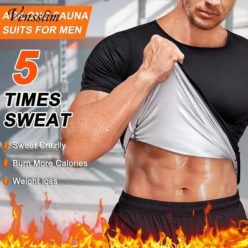Chaleco Sauna para Hombres: Pérdida de Peso, Moldeador Corporal, Camiseta con Cierre, Entrenamiento para Adelgazar y Quemar Grasa