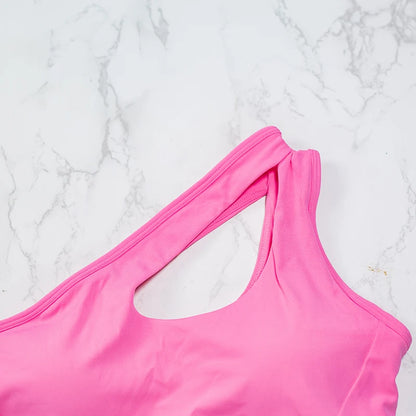 Brasier Deportivo para Mujer One Shoulder, Top de Yoga de un Solo Hombro, Sujetador de Entrenamiento, Sosten de Fitness para Yoga y Deportes al Aire Libre