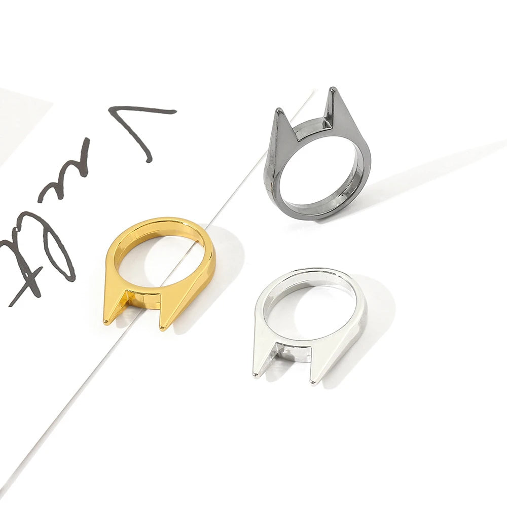 Anillo de Autodefensa de Supervivencia al Aire Libre para Hombres y Mujeres, Anillo Portátil de Autodefensa, Anillo Protector de Dedo para Arma, Senderismo y Camping, Joyería