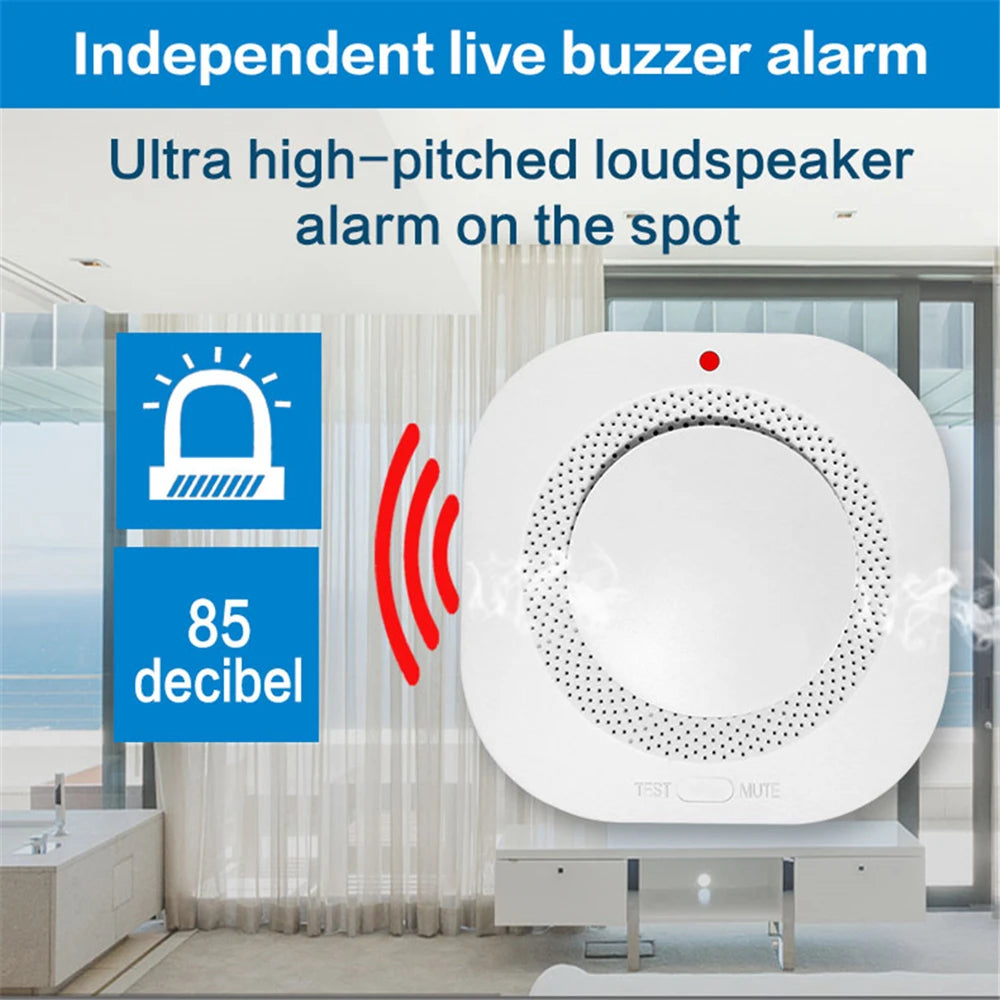 GauTone PA-441 Smoke Alarm - Detector de Humo Inalámbrico 433MHz para Protección contra Incendios y Sistema de Seguridad del Hogar