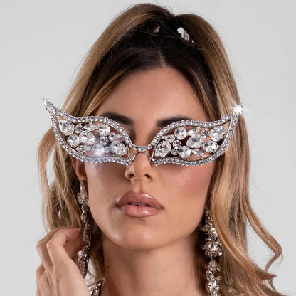 Marco de Gafas Geométricas de Cristal Stonefans para Mujeres | Joyería de Fiesta y Accesorios de Novia  con Brillantes