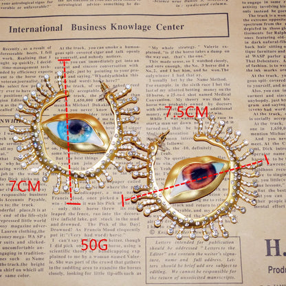 Pendientes Colgantes de Ojos Grandes de Resina Vintage | Joyería Barroca para Mujer | Accesorios de Moda Exagerados