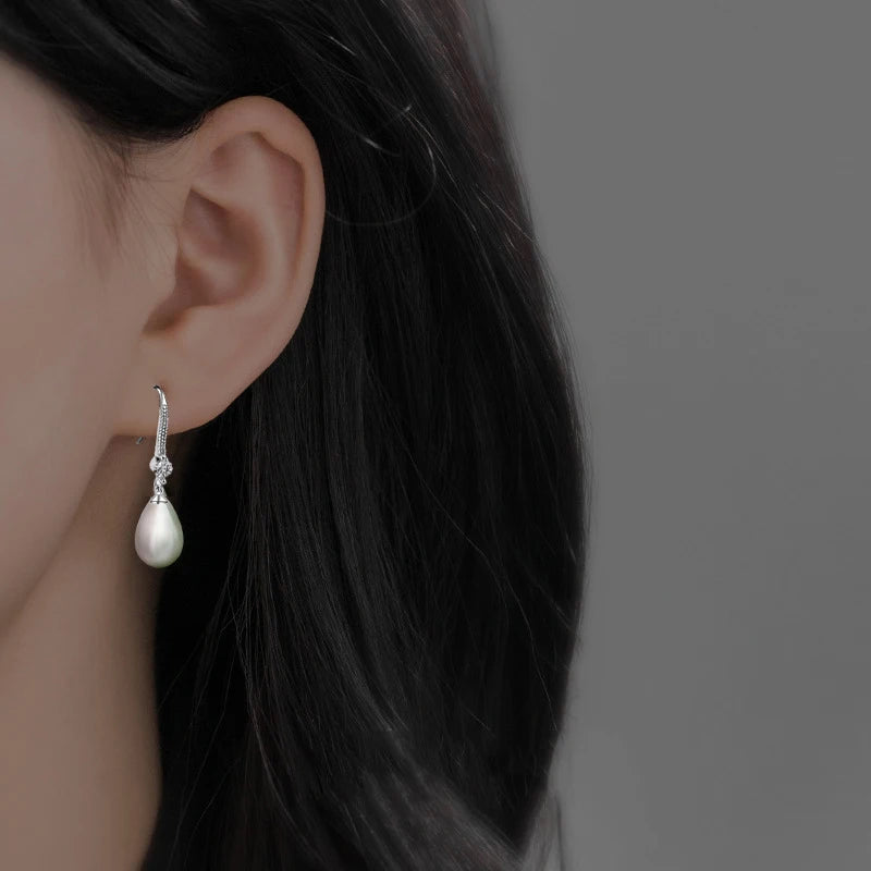 Pendientes Colgantes de Gota de Agua con Perlas Imitación - Joyería de Moda para Mujeres, Regalos de Compromiso y Fiesta