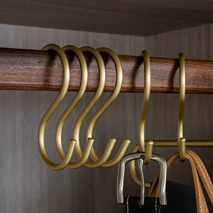Ganchos de Aleación de Aluminio en Forma de S – Colgador Práctico para Ropa y Cocina, Juego de 5 Piezas