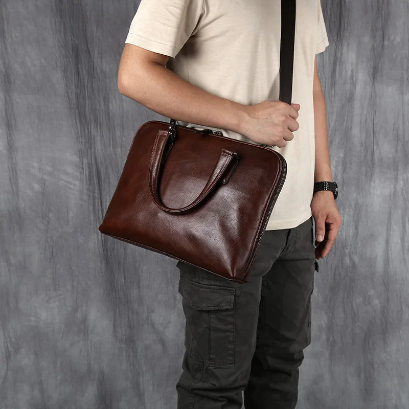 Maletín Vintage de Cuero para Hombres – Elegancia Casual y Profesional