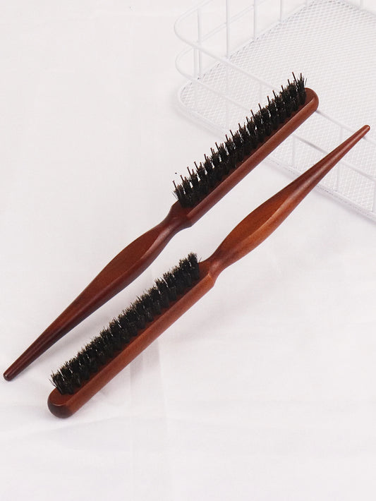 Peine de línea fina profesional para rasgar la espalda, cepillo de pelo esponjoso con mango de madera, peine de masaje del cuero cabelludo antiestático, peinado del cabello