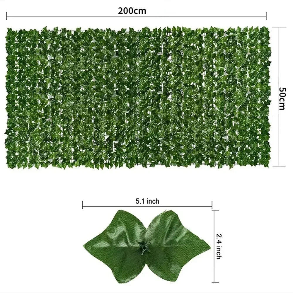 Paneles de Valla de Hoja Verde de Hiedra Artificial, Pantalla de Privacidad Falsa para Hogar y Jardín, Decoración de Balcón - 1x3m