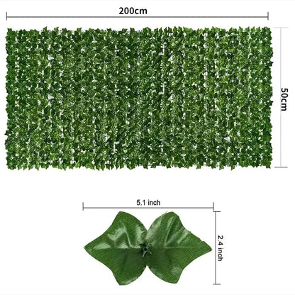 Paneles de Valla de Hoja Verde de Hiedra Artificial, Pantalla de Privacidad Falsa para Hogar y Jardín, Decoración de Balcón - 1x3m